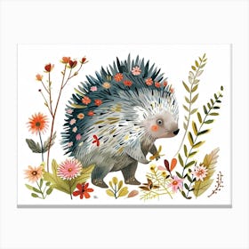Little Floral Porcupine 2 Canvas Print