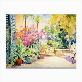Tropical Patio Canvas Print