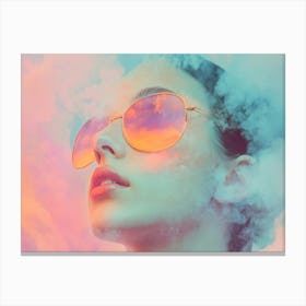 Girl In Smoke Canvas Print