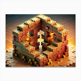 Abstract Brick Structure Canvas Print