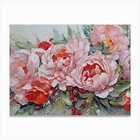 Lush Peonies Canvas Print