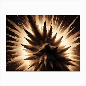 An Abstract Explosion Of Golden Color, Resembling A Burst Of Energy, Light, Or Cosmic Dust, Capturing A Powerful And Dramatic Moment Canvas Print