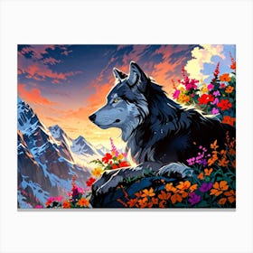 Wolf In The Mountains 2 Canvas Print