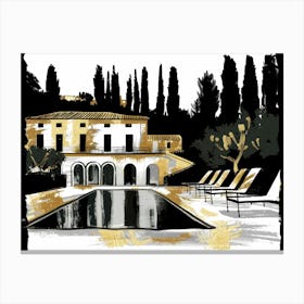 Pool At The Villa Canvas Print