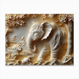 Elephants In The Woods Canvas Print