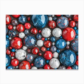 Red White And Blue Marbles 1 Canvas Print