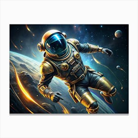 Astronaut Floating In Space 1 Canvas Print