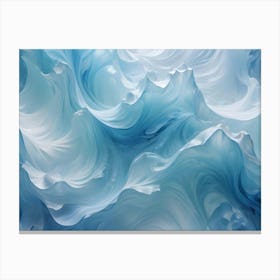 Abstract Image Of A Swirling, Blue And White, Liquid Texture Resembling A Wave Or A Cloud Formation Canvas Print