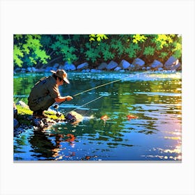 Fishing In The River 2 Canvas Print