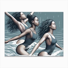 African beauty swimming wall art poster Canvas Print