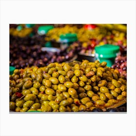 Olives At A Market Stall 1 Canvas Print