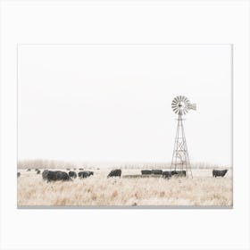 Windmill Cows Canvas Print