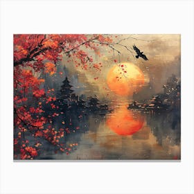 Sunset Over The Water Canvas Print