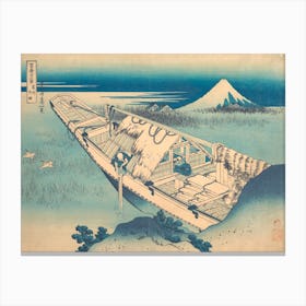Ushibori In Hitachi Province (Jōshū Ushibori), From The Series Thirty Six Views Of Mount Fuji  Canvas Print