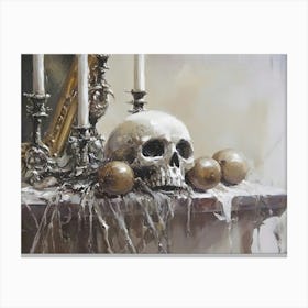 'Skull And Candles' Canvas Print