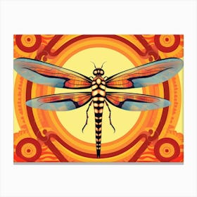 Dragonfly Wandering Gilder Retro Style 4 Canvas Print