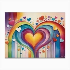 Rainbow Heart 9 Canvas Print