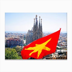 A Distinctively Spanish Arm Wrapped In The Vibrant Colors Of The National Ensign Of Red And Yellow (6) Canvas Print