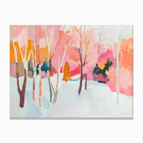 Pink Trees In The Snow Canvas Print