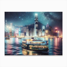 Hong Kong At Night Canvas Print