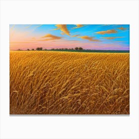 Sunset Wheat Field 5 Canvas Print