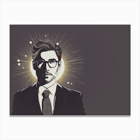 Man In Glasses Canvas Print