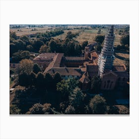 Abbazia di Chiaravalle Poster, Milano, Italia Stampa, Drone fotografico. Canvas Print