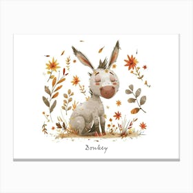 Little Floral Donkey 3 Poster Canvas Print