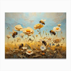 Bees In The Field Canvas Print