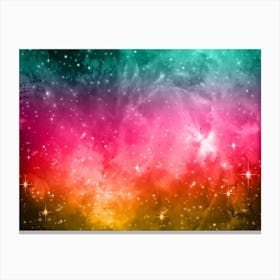 Yellow Magenta Teal Galaxy Space Background 1 Canvas Print
