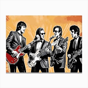 Retro Vintage Rock And Roll Music Band wall art poster Canvas Print