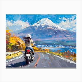 Woman Riding A Motorcycle Canvas Print