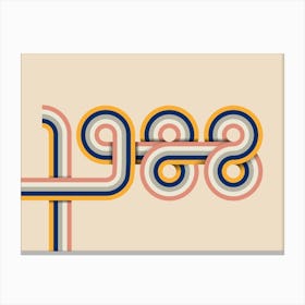 1988 Retro Typography Canvas Print