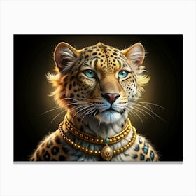 Leopard With A Golden Necklace Canvas Print