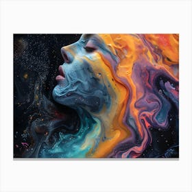 Fluid Portrait Triadic Colors Canvas Print