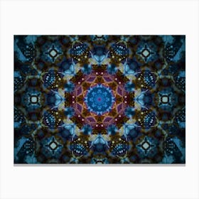 Blue Fractal Mandala 2 Canvas Print