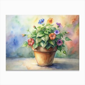 Flowers In A Pot Canvas Print