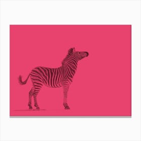 Zebra Pink Handrawn Canvas Print