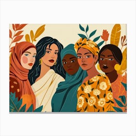 Women In Hijabs 1 Canvas Print