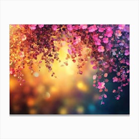 Abstract Background With Flowers Canvas Print