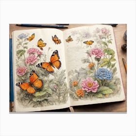 Butterflies In The Garden Canvas Print