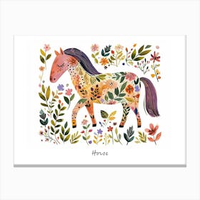 Little Floral Horse 1 Poster Canvas Print