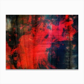 Abstract Painting, Oil On Canvas, Red Color Canvas Print