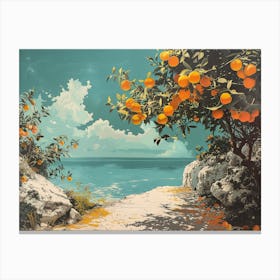 Oranges On The Beach Canvas Print