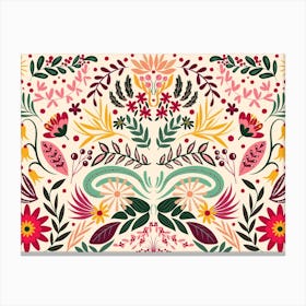Mexican Floral Pattern Canvas Print