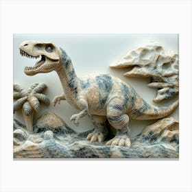 3d Dinosaur Made In Stone 2 Canvas Print