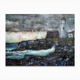 Lighthouse At Dusk Canvas Print