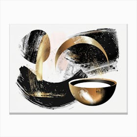 Gold And Black Abstract Painting 63 Canvas Print