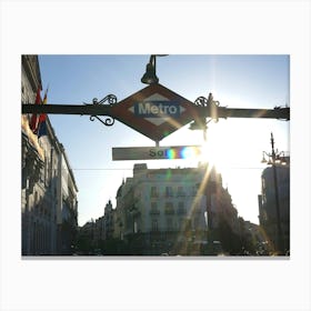 Sunshine At "Sol" Metro Station In Madrid Canvas Print