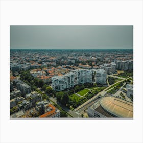 CityLife Milan residential buildings designed by architect Zaha Hadid, Milan. Modern buildings and condos. Canvas Print